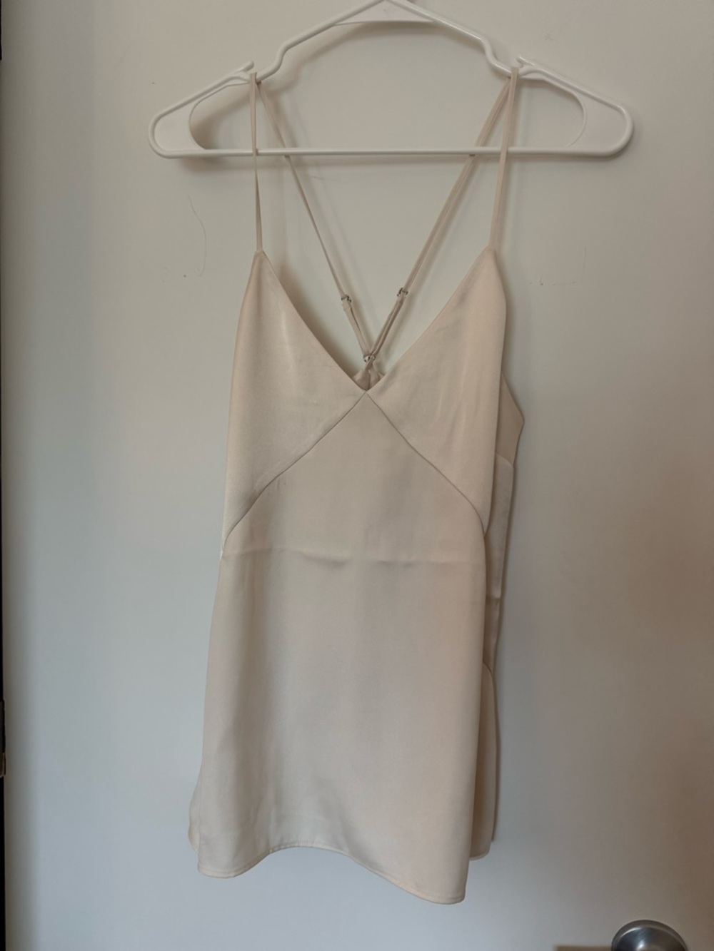 Express Cream V-Neck Cami with Spaghetti Straps